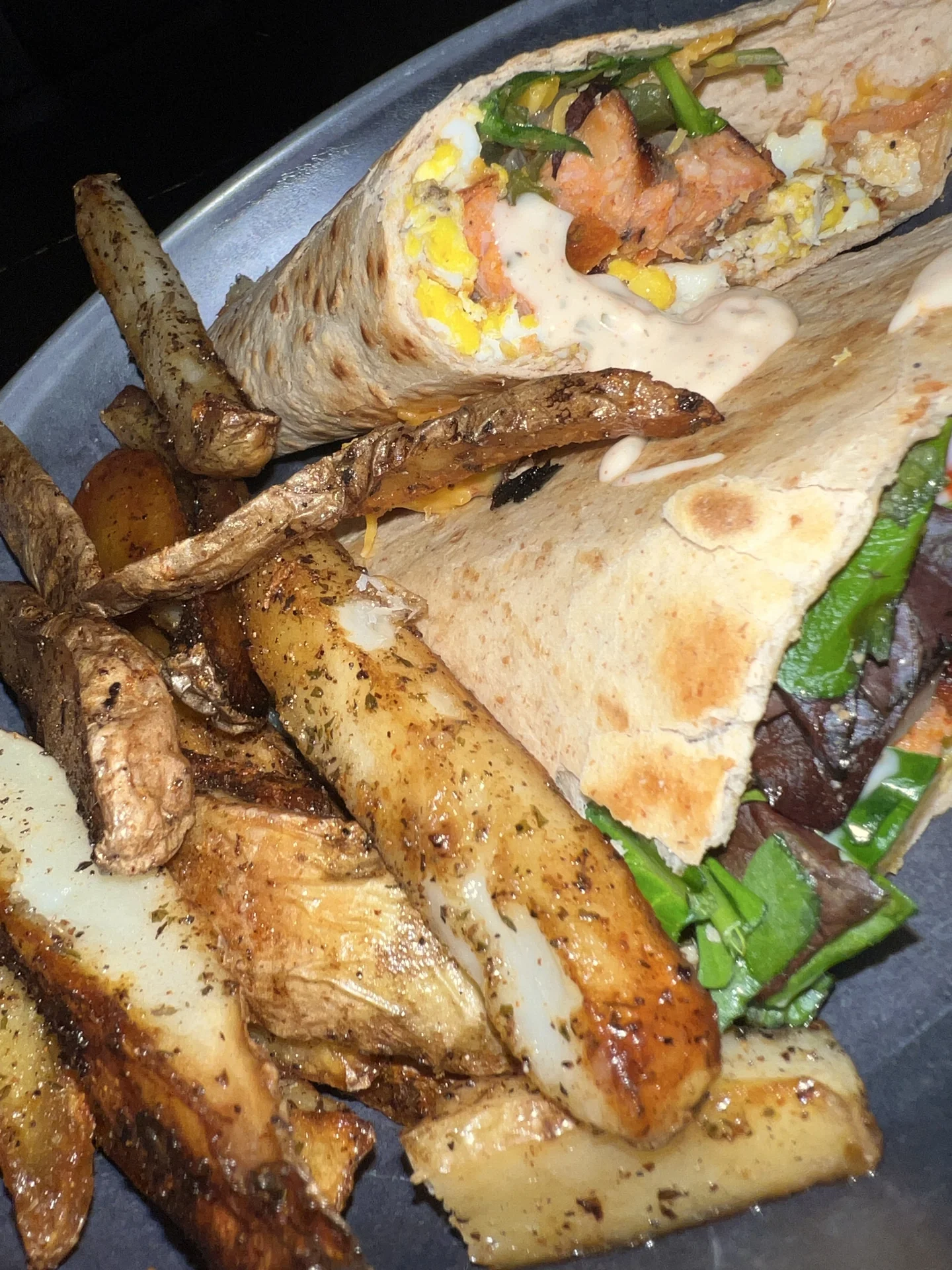 A loaded Chef Marco wrap